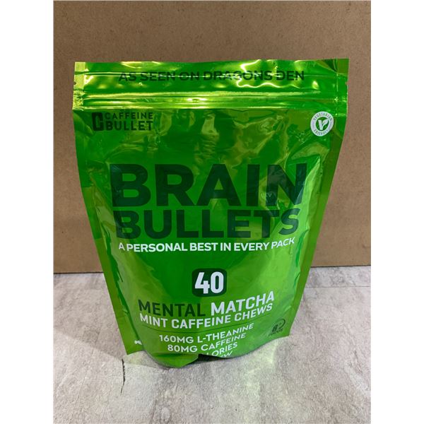 Caffeine Bullet - Brain Bullets - 40 Mental Matcha Mint Caffeine Chews