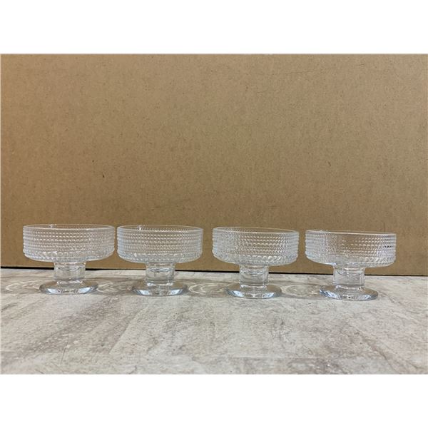 Lot of 4 Crystal Glass Bowl Candel Holders