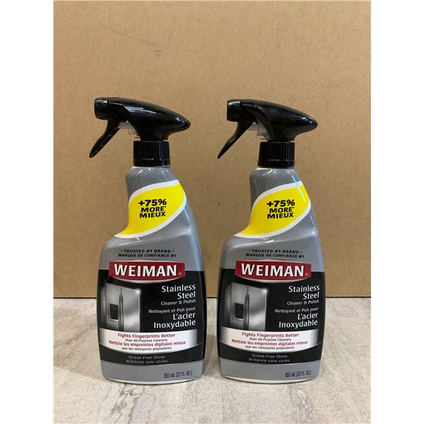 Lot of 2 WEIMAN Stainless Steel Cleaner & Polish - 655ml x 2