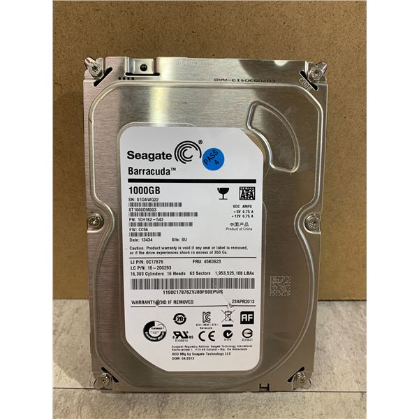 Seagate Barracuda 1TB 3.5in Sata Internal Hard Drive - Tested & Formatted