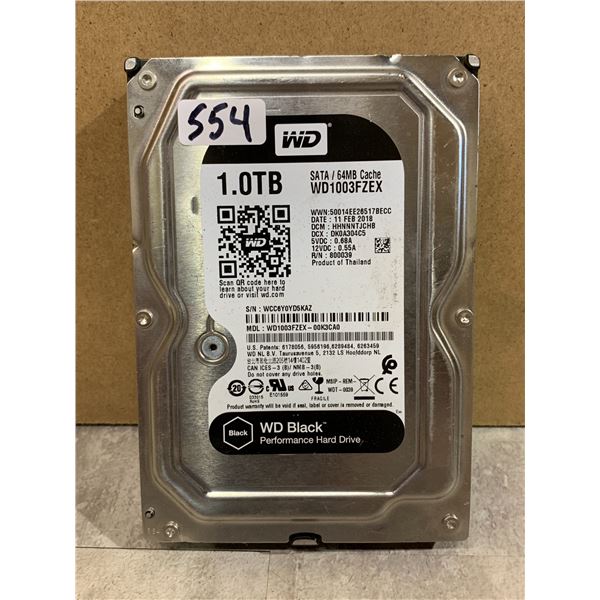 Western Digital Black Performance Hard Drive 1TB Formated