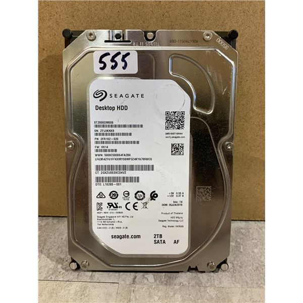 Seagate Desktop HDD 2TB Hard Drive Formated