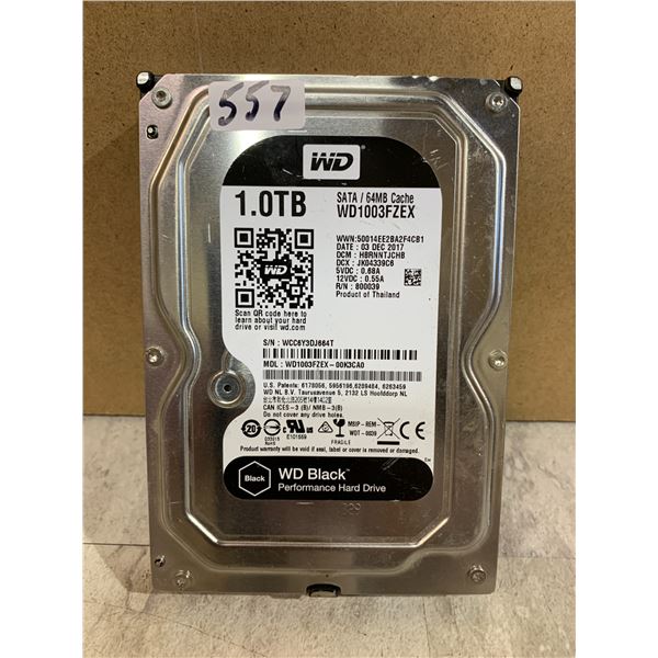 Western Digital Black Performance Hard Drive 1TB Formatted
