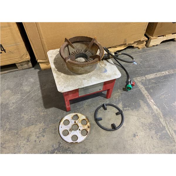 Martin Outdoor Propane Cooker with Cast Iron Burner & Pot Stand
