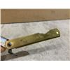 Image 3 : Vintage Japanese Higonokami Folding Pocket Knife - Brass Handle - Carbon Steel Blade