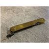 Image 7 : Vintage Japanese Higonokami Folding Pocket Knife - Brass Handle - Carbon Steel Blade