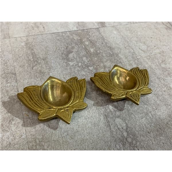 Lot of 2 Traditional Brass Oil Lamp / Diya