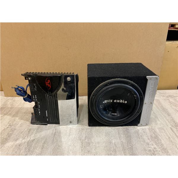 Rockford Fosgate P3002 Car Stereo Amplifier w/ 10in MTX Audio Sub in Bassworx Box