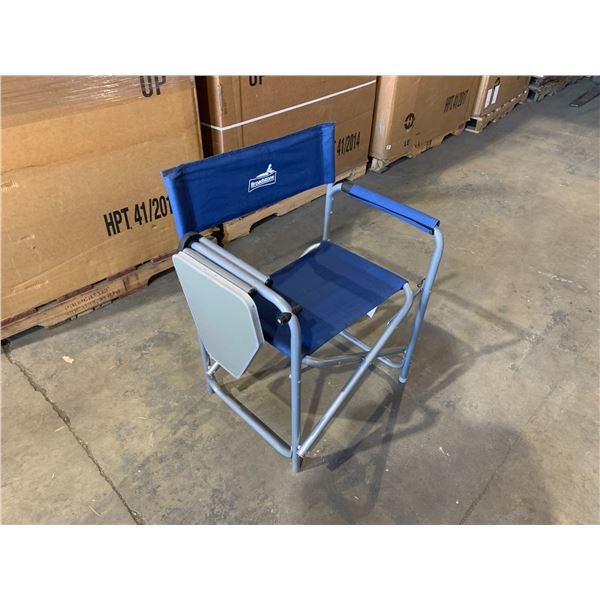 Broadstone Camping Folding Chair with Fold-Out Tabletop