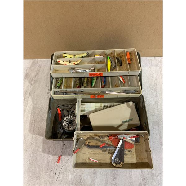 Vintage Fishing Tackle Collection in Tackle Box - Lots of Lead