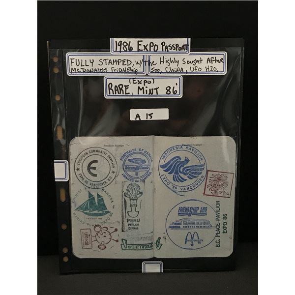 1986 EXPO PASSPORT WITH STAMPS