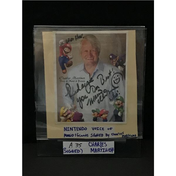 CHARLES MARTINEH SIGNED PICTURE - VOICE OF MARIO AND FRIENDS