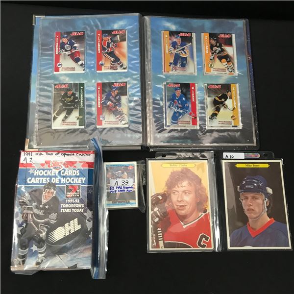 LOT OF HOCKEY MEMORABILIA INCLUDING TRADING CARDS