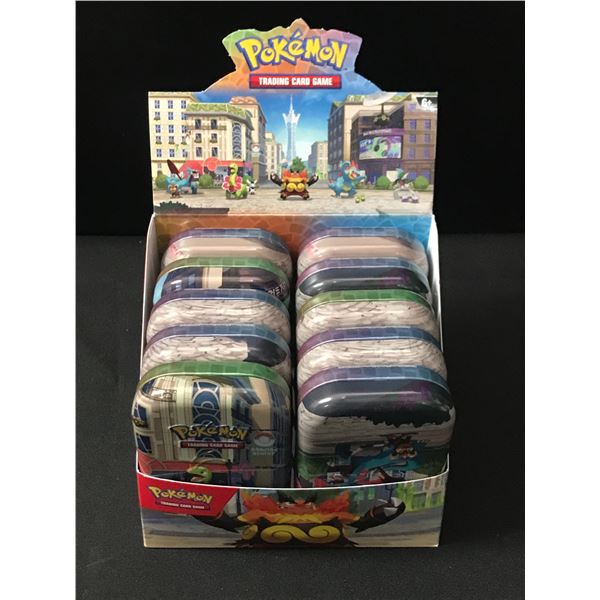 LOT OF 10 POKEMON TCG TRADING CARD TINS IN BOX - BULK