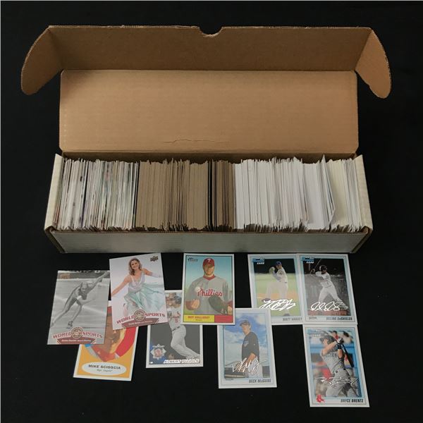 BOX OF SPORTS TRADING CARDS