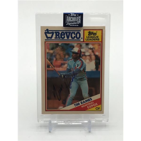 TOPPS ARCHIVES SIGNATURE SERIES TIM RAINES SIGNED TRADING CARD