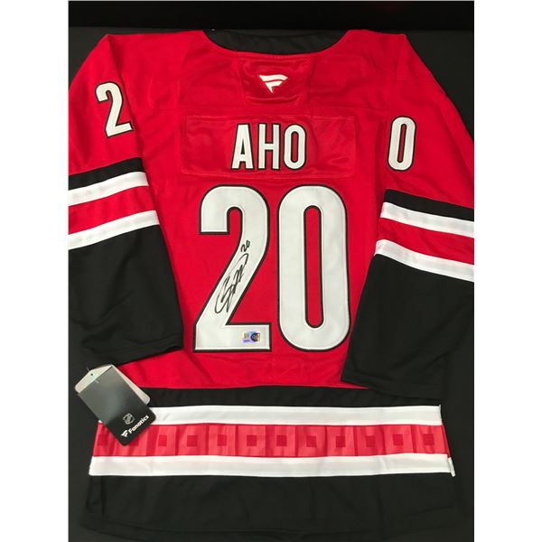 SEBASTIAN AHO SIGNED CAROLINA HURRICANES CUSTOM JERSEY - ELITE COA