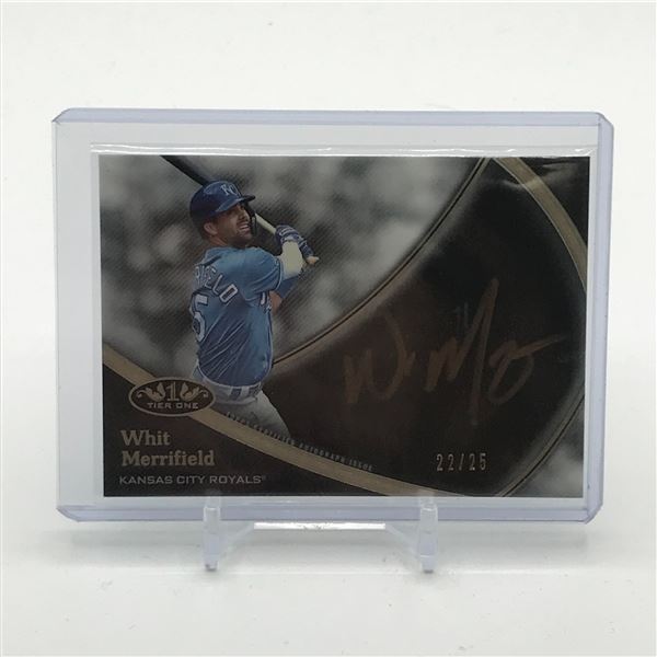 2020 TOPPS TIER ONE BASEBALL WHIT MERRIFIELD SIGNED TRADING CARD 22/25