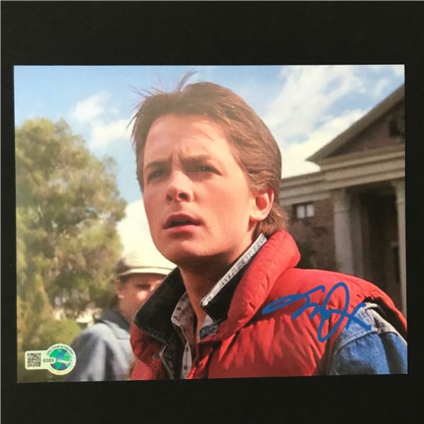 MICHAEL J FOX SIGNED BACK TO THE FUTURE 8X10 - WWOC COA