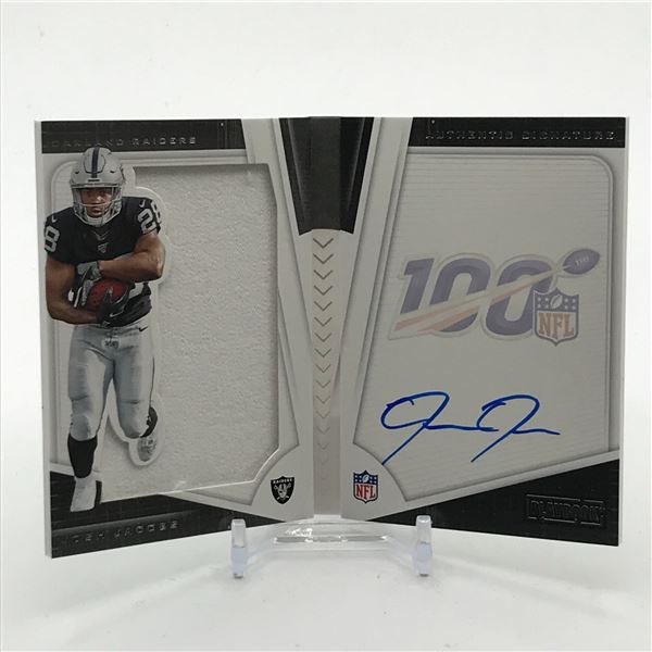 2019 PANINI PLAYBOOK FOOTBALL JOSH JACOBS ROOKIE PATCH AUTO BOOK 017/175