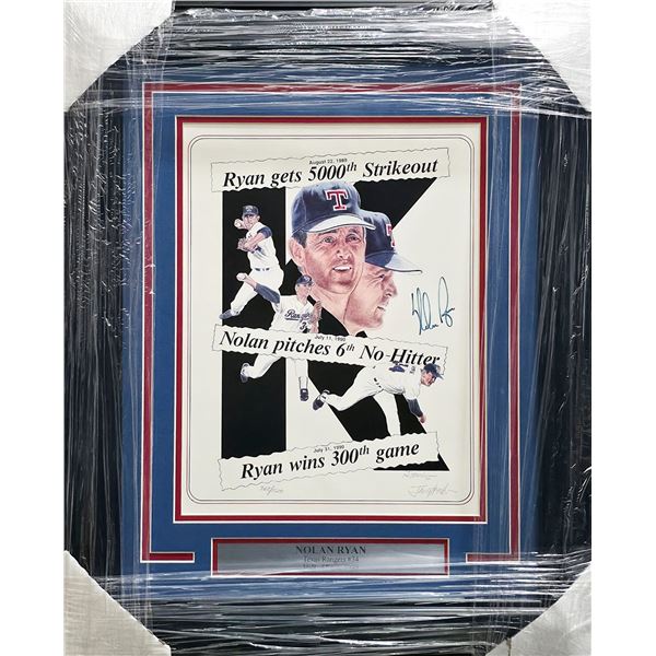NOLAN RYAN SIGNED AND FRAMED 16 X 20 (365/1500) - PSA COA