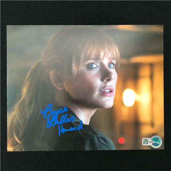 BRYCE DALLAS HOWARD SIGNED JURASSIC PARK 8X10 - WWOC COA