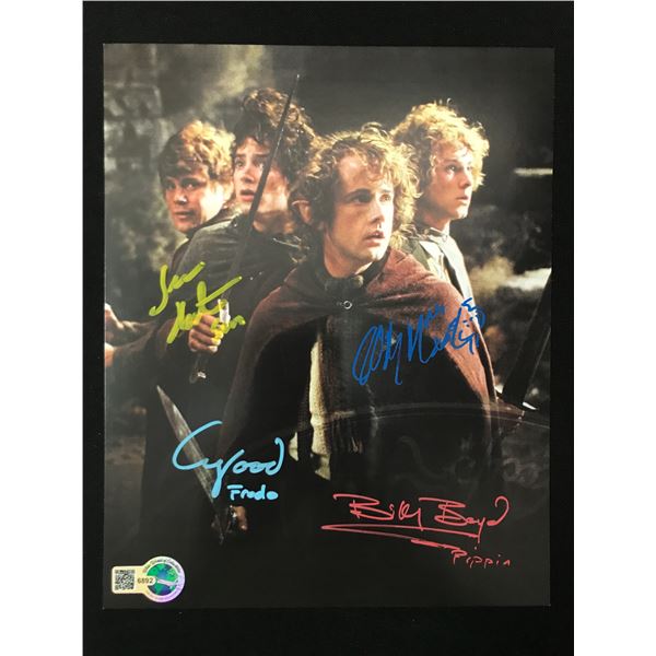 ASTIN, WOOD, BOYD & MONAGHAN QUAD SIGNED LORD OF THE RINGS 8X10 - WWOC COA