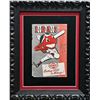 Image 1 : SATCHEL PAIGE SIGNED AND FRAMED SCOREBOOK COVER - PSA LOA