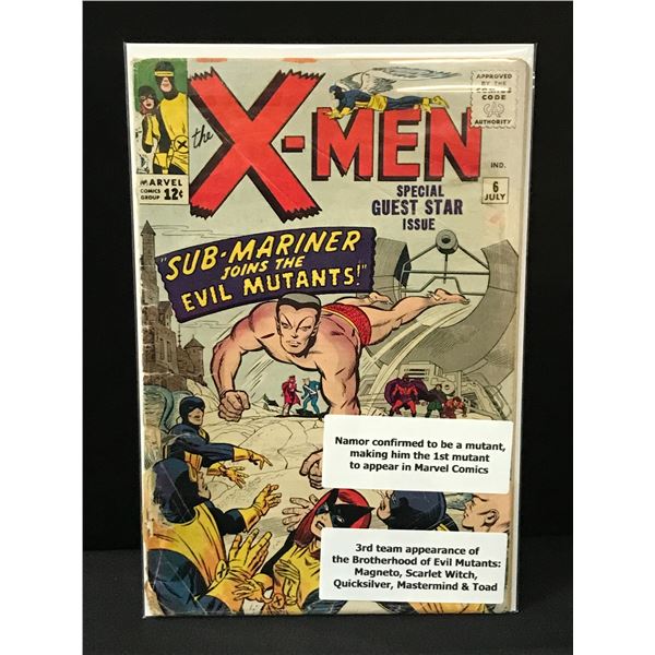 THE X-MEN #6 NAMOR NAMED AS 1ST MUTAN - MARVEL COMICS
