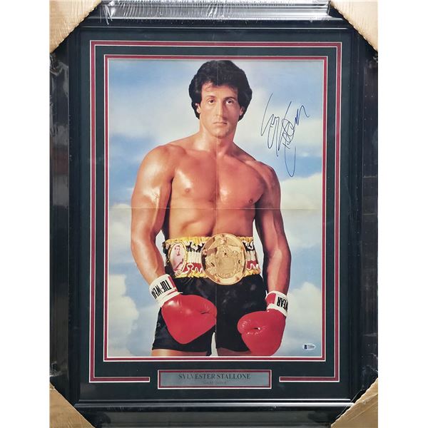 SYLVESTER STALLONE SIGNED AND FRAMED ROCKY MINI POSTER - BECKETT COA