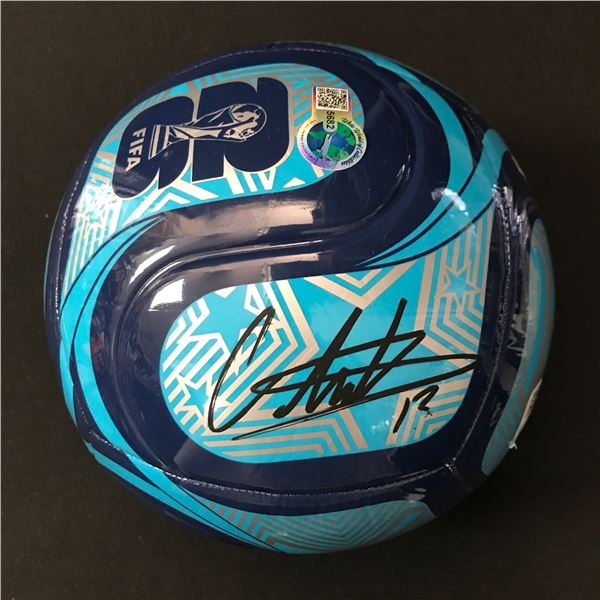 CHRISTINE SINCLAIR SIGNED FOOTBALL - WWOC COA