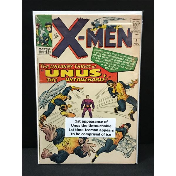 THE X-MEN #8 1ST APP OF UNUS THE UNTOUCHABLE - MARVEL COMICS