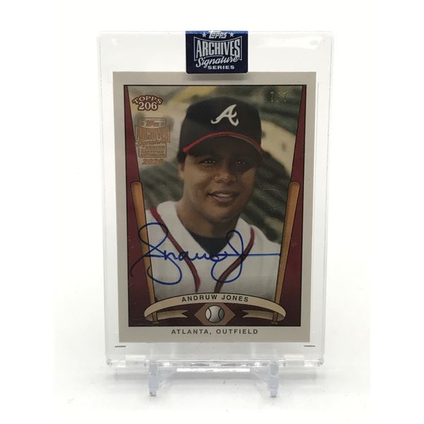 TOPPS ARCHIVES SIGNATURE SERIES ANDRUW JONES SIGNED TRADING CARD 7/7