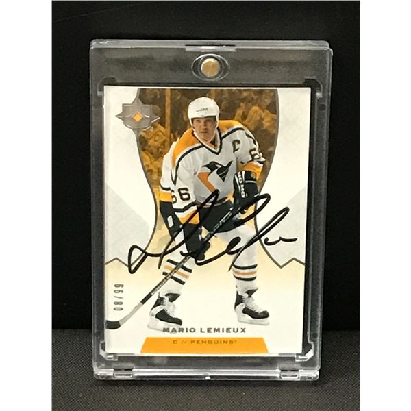 2019-20 UPPER DECK ULTIMATE COLLECTION HOCKEY MARIO LEMIEUX SIGNED TRADING CARD 08/99