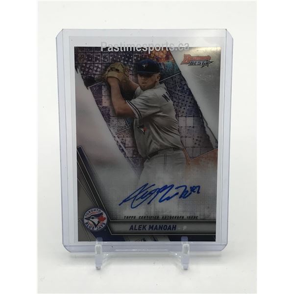 2019 BOWMAN'S BEST BASEBALL ALEK MANOAH SIGNED TRADING CARD