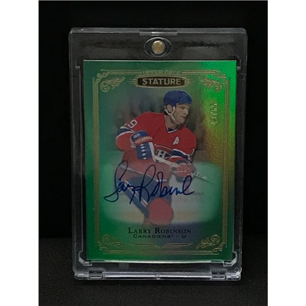 2019-20 UPPER DECK STATURE HOCKEY LARRY ROBINSON SIGNED TRADING CARD 43/69