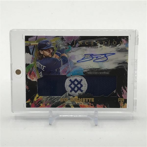 1 OF 1 2020 TOPPS INCEPTION BASEBALL BO BICHETTE SIGNED PATCH ROOKIE TRADING CARD