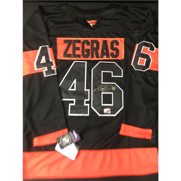 TREVOR ZEGRAS SIGNED PHILADELPHIA FLYERS CUSTOM JERSEY - ELITE SPORTS COA