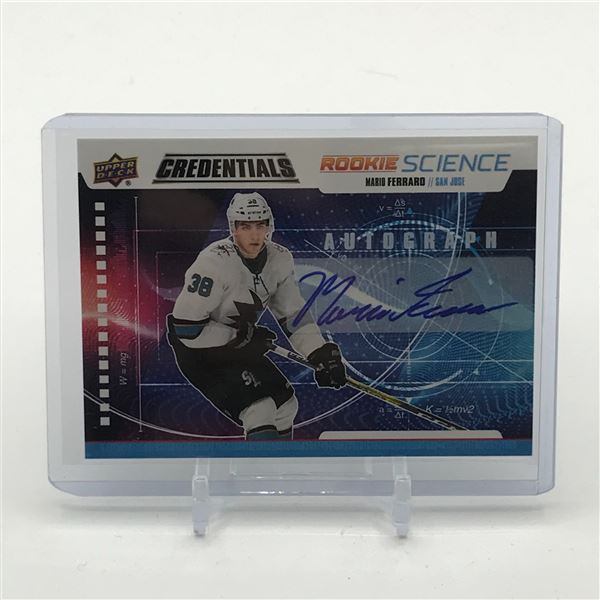 2019-20 UPPER DECK CREDENTIALS MARIO FERRARO SIGNED ROOKIE SCIENCE TRADING CARD