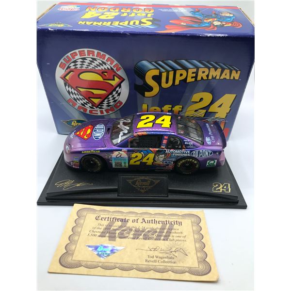 LTD EDITION JEFF GORDON SIGNED SUPERMAN DIE CAST (REVELL AND AUTOGRAPH ADDICTS COA) 1/3500
