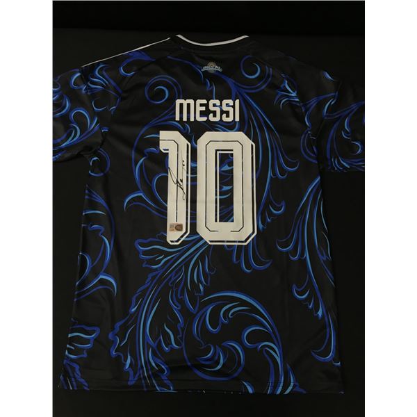 LIONEL MESSI SIGNED ARGENTINA CUSTOM SOCCER JERSEY - ELITE COA
