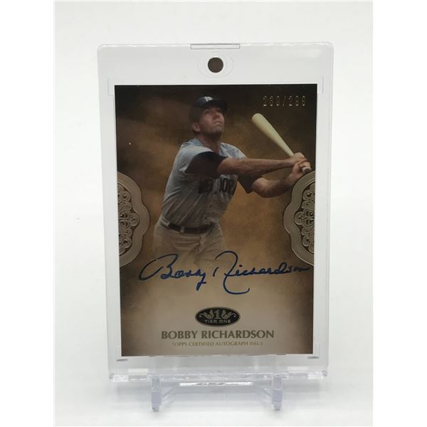 2019 TOPPS TIER ONE BASEBALL BOBBY RICHARDSON SIGNED TRADING CARD 230/299