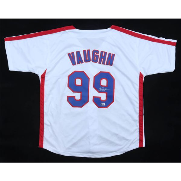 CHARLIE SHEEN SIGNE VAUGHN WILD THING BASEBALL JERSEY - BECKETT COA