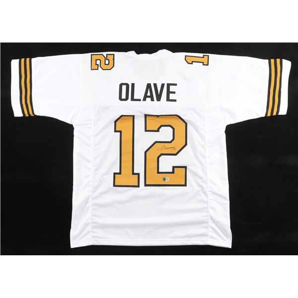 CHRIS OLAVE SIGNED FOOTBALL JERSEY - BECKETT COA