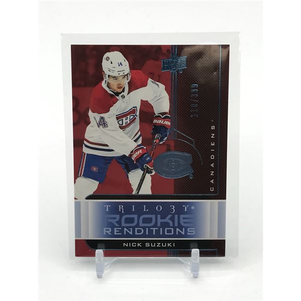 2019-20 UPPER DECK TRILOGY HOCKEY NICK SUZUKI ROOKIE RENDITIONS TRADING CARD 110/399