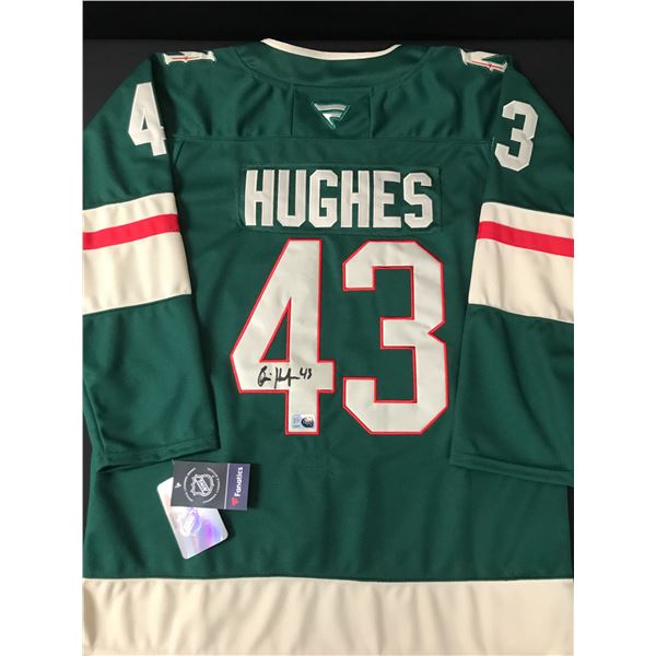 QUINN HUGHES SIGNED MINNESOTA WILD CUSTOM JERSEY - ELITE COA