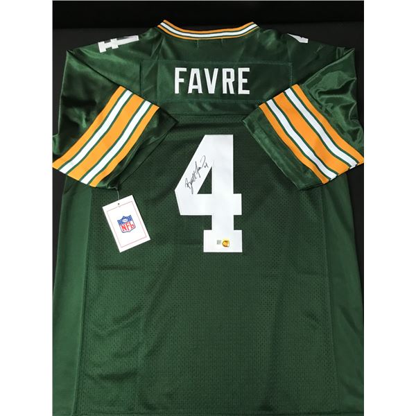 BRETT FAVRE SIGNED GREEN BAY PACKERS CUSTOM JERSEY - ELITE COA