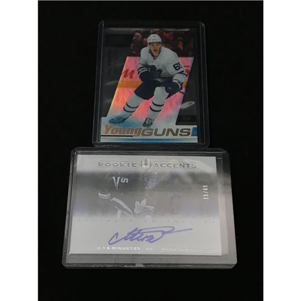 LOT OF 2 HOCKEY TRADING CARDS INCLUDING ILYA MIKHEYEV SIGNED