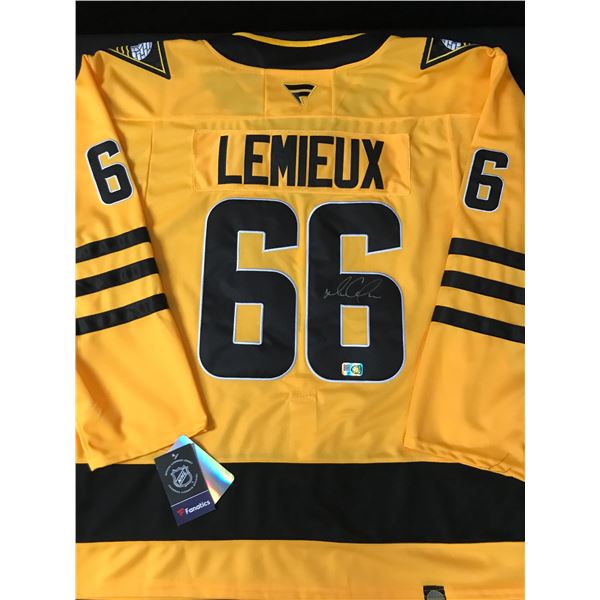 MARIO LEMIEUX SIGNED PITTSBURGH PENGUINS CUSTOM JERSEY - ELITE COA