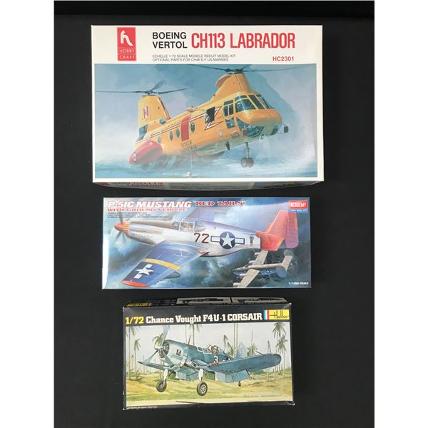 LOT OF 3 MODEL KIT AIRPLANES IN ORIGINAL PACKAGING